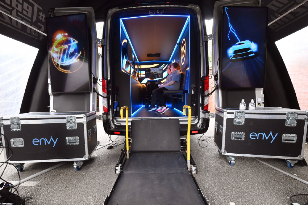 autos, cars, ford, car news, covid-19, electric vehicle, manufacturer news, modification, test drive, team fordzilla’s ‘gaming transit’ hits the road in the uk to bring accessible fun to young gamers