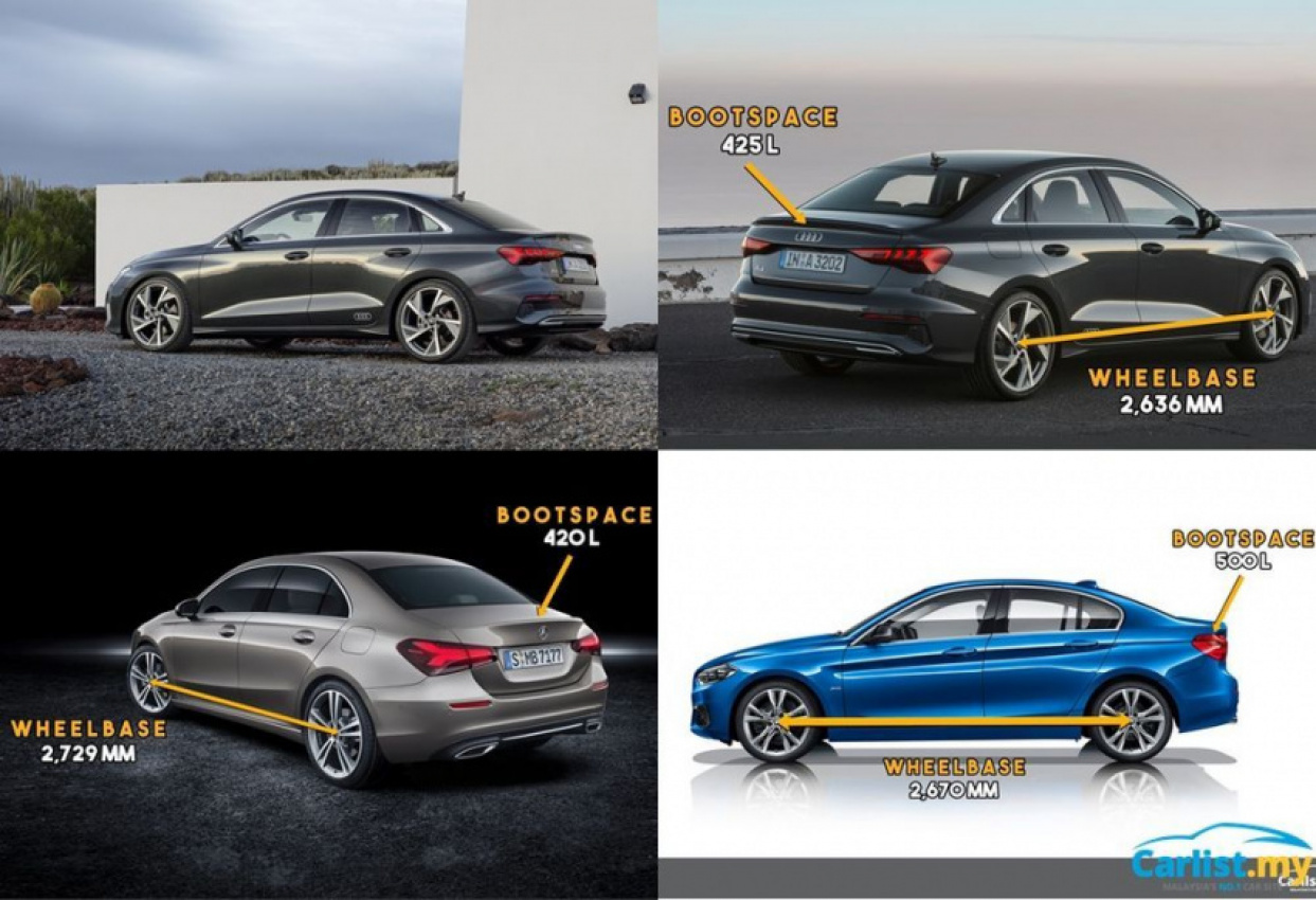 audi, autos, bmw, cars, mercedes-benz, reviews, 1 series, a3 sedan, android, audi a3, audi a3 sedan, bmw 1 series, f52, insights, mercedes, mercedes-benz a-class a-sedan, w177, android, the all-new audi a3 sedan vs mercedes-benz a-class sedan vs bmw 1 series sedan