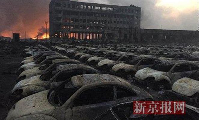 autos, cars, reviews, china, disaster, insights, news, volkswagen, video: tianjin petrochemical depot explosion - 36 fire fighters still missing