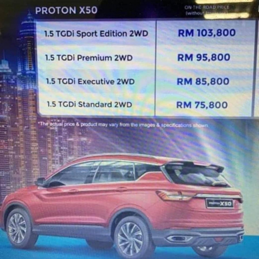 autos, cars, auto news, proton, proton x50, proton x50 price, harga proton x50 bermula dari rm75,000