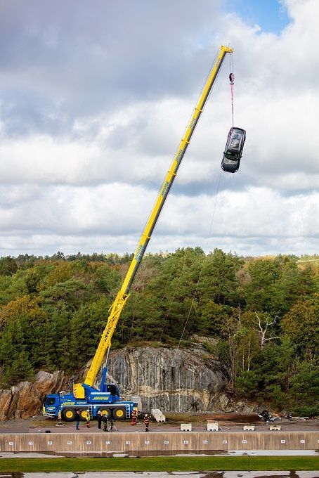 autos, cars, volvo, auto news, volvo once again does something for the greater cause - drops new car 30 metres from the air