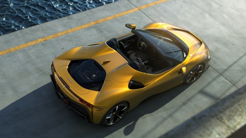 autos, cars, ferrari, car news, hybrid cars, new ferrari sf90 spider brings hybrid performance with drop-top thrills