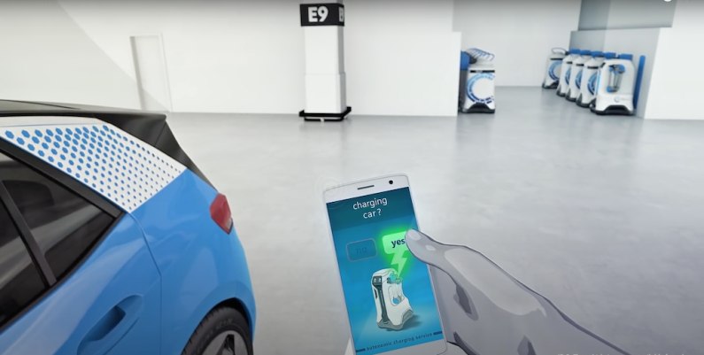 autos, cars, volkswagen, car news, eco-friendly, economical, electric vehicle, manufacturer news, review, volkswagen ev charging robots coming to a car park near you