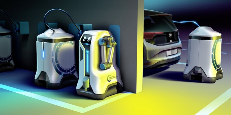 autos, cars, volkswagen, car news, eco-friendly, economical, electric vehicle, manufacturer news, review, volkswagen ev charging robots coming to a car park near you