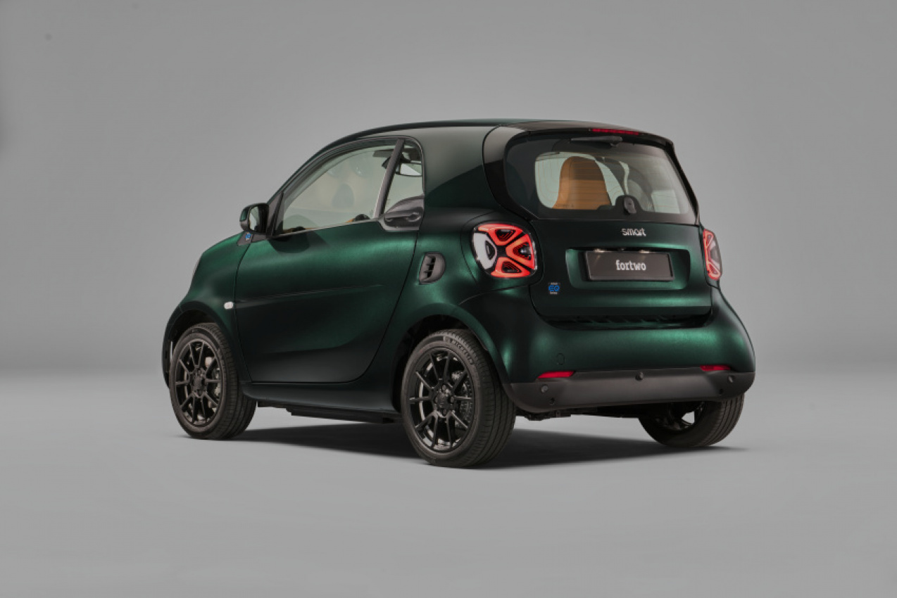 autos, cars, smart, android, car news, android, new smart eq fortwo racing green edition brings upgraded brabus equipment