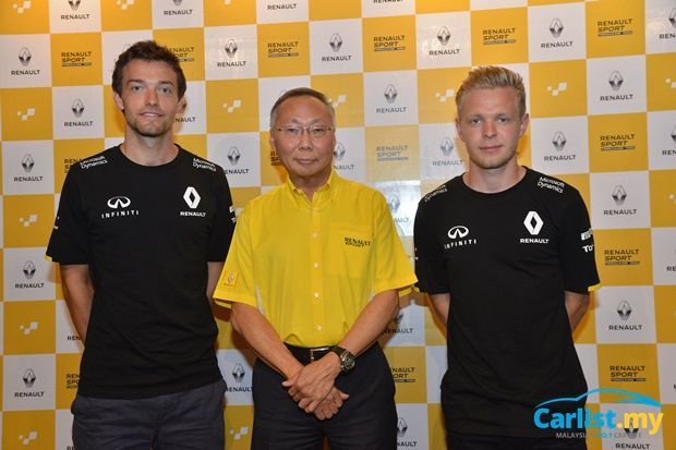 autos, cars, renault, auto news, f1, reanult sport, reanult sport f1, tc euro cars, tcec, renault sport f1 drivers kevin magnussen and jolyon palmer paint the town yellow