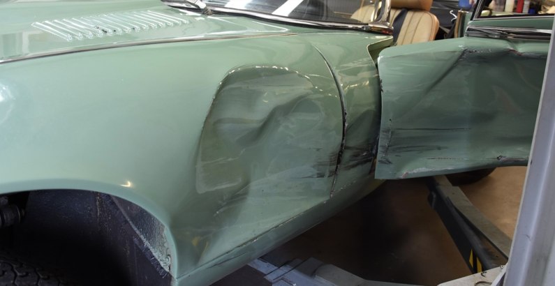 autos, cars, jaguar, car news, a 1972 jaguar e-type formerly owned by kevin keegan undergoes restoration