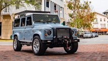 autos, cars, land rover, tesla, land rover defender, classic land rover defender restomod goes electric with tesla power