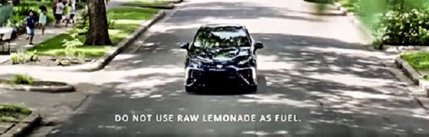 autos, cars, reviews, toyota, 2015 toyota, fuel cell, hydrogen, insights, mirai, promotional video, technology, video: toyota shows its mirai’s hydrogen fuel cell sedan could run on lemonade