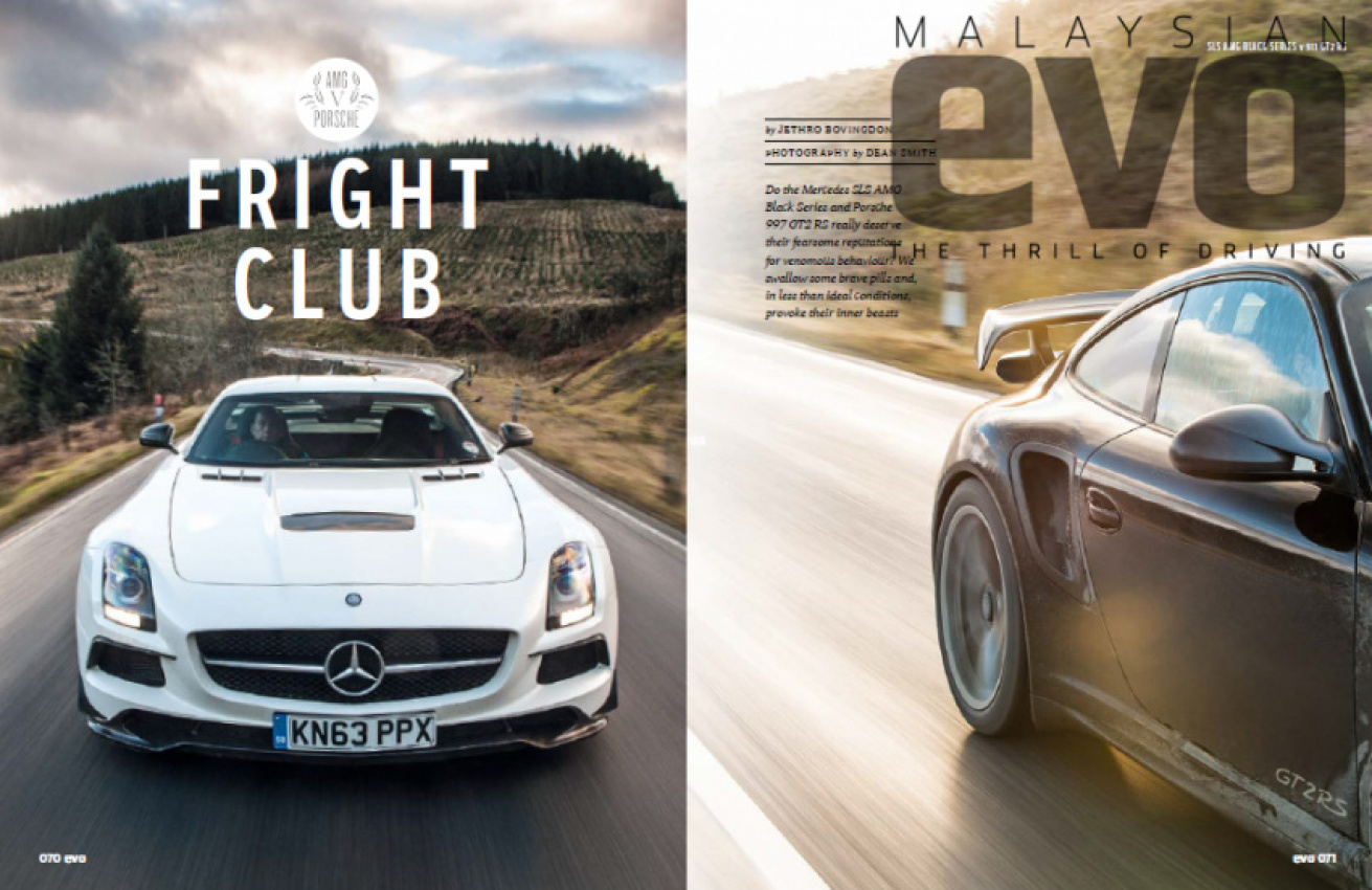autos, cars, mg, reviews, insights, malaysian evo, mercedes-benz amg gt, mercedes-benz amg sls black series, porsche 911 gt2 rs, porsche 911 gts, amg topples 911? is that true? find out in this month's malaysian evo