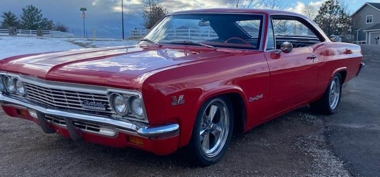 autos, cars, american, asian, celebrity, classic, client, europe, exotic, features, handpicked, luxury, modern classic, muscle, news, newsletter, off-road, sports, trucks, tuner, viper red 1966 chevy impala is impossible to ignore