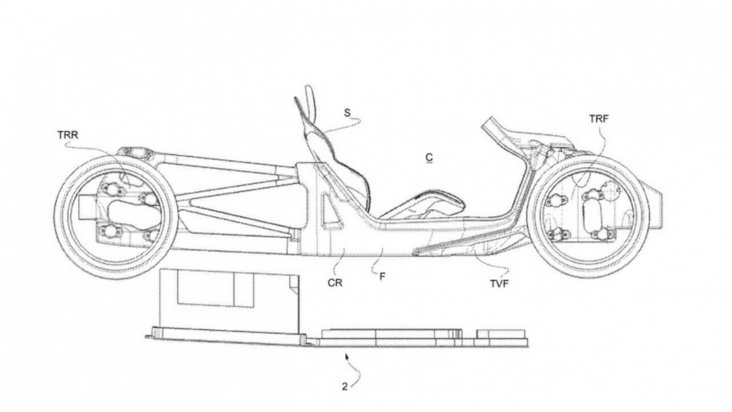 autos, cars, evs, ferrari, ferrari patent drawings show midship-mounted battery pack