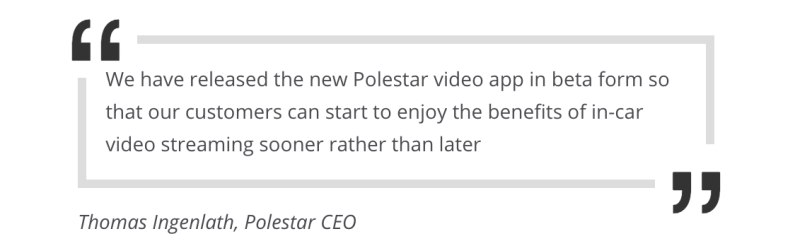 autos, cars, polestar, car news, video streaming app developed for polestar 2