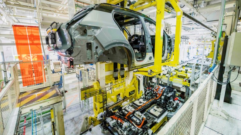 autos, cars, electric vehicle, volvo, android, car news, manufacturer news, android, volvo begins production of its first electric vehicle