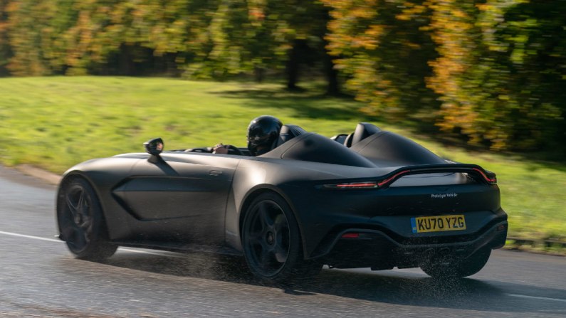 aston martin, autos, cars, car news, gossip, review, sports, first aston martin v12 speedster prototype hits the road