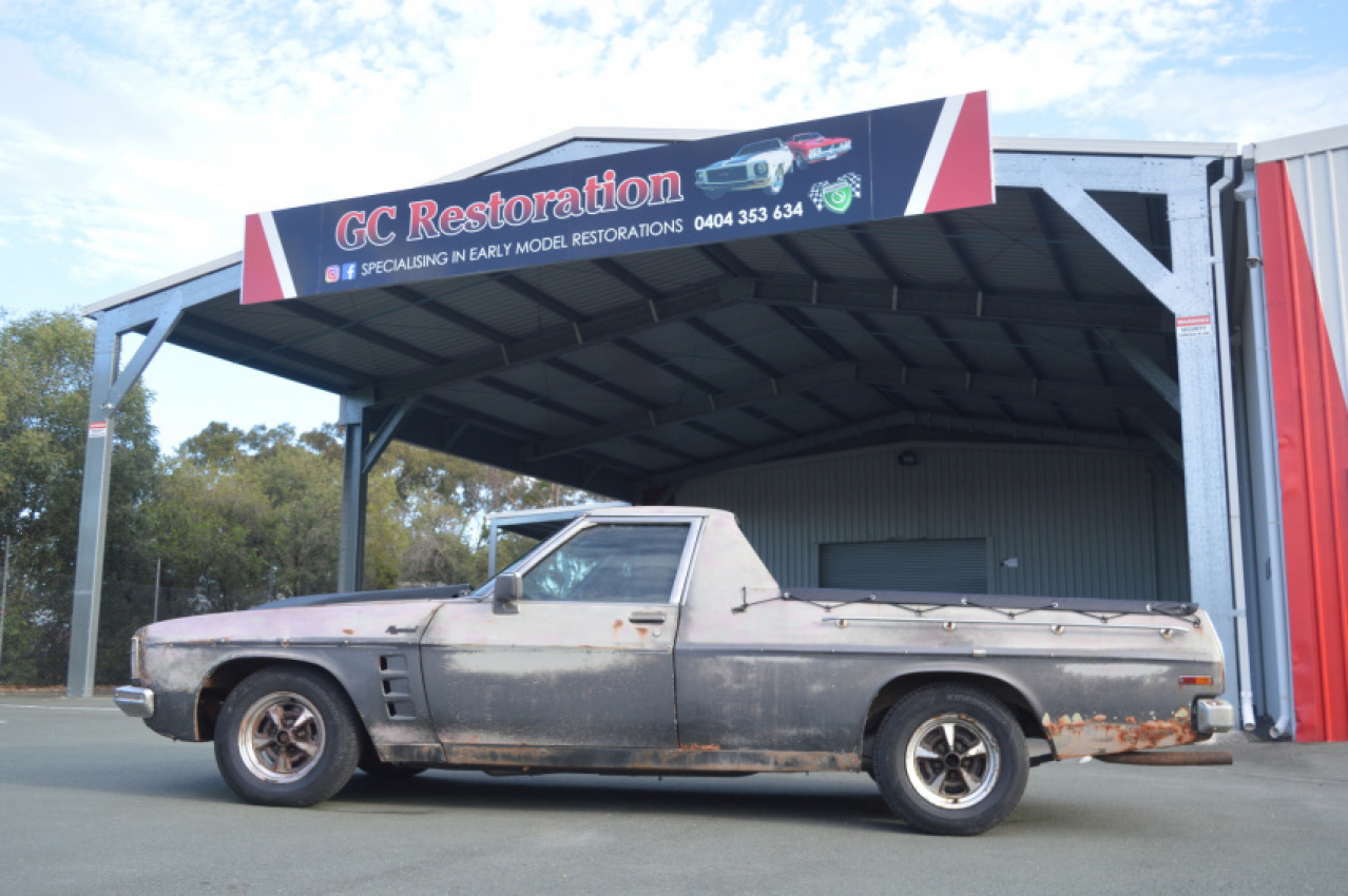 autos, cars, holden, news, classics, holden ute, holden videos, restomod, tuning, video, two-faced holden ute might be the best running classic car restoration ad ever