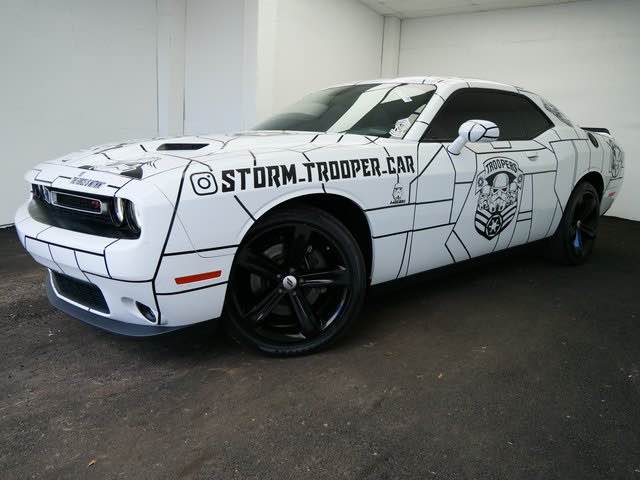 autos, cars, dodge, news, dodge challenger, used cars, the force is strong in this stormtrooper-inspired dodge challenger