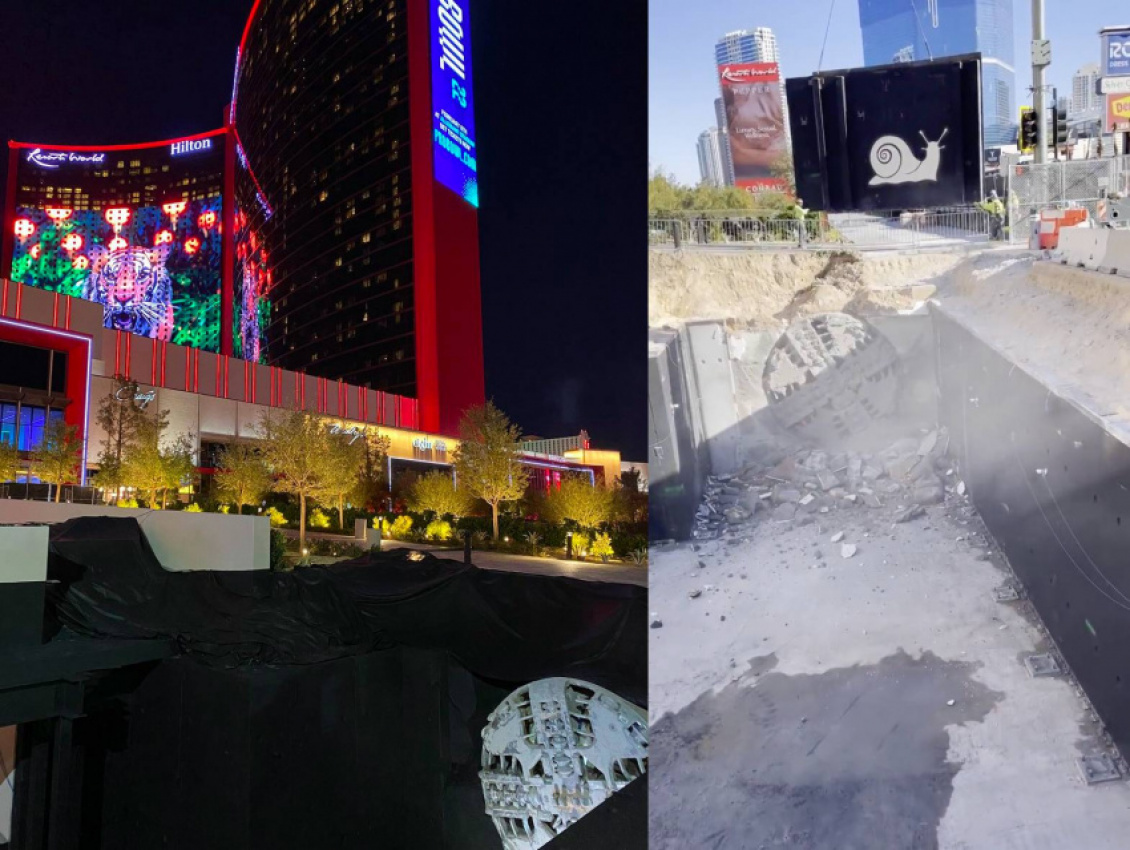autos, cars, microsoft, news, space, spacex, tesla, surface, the boring company’s prufrock-1 tbm surfaces at resorts world for vegas loop station