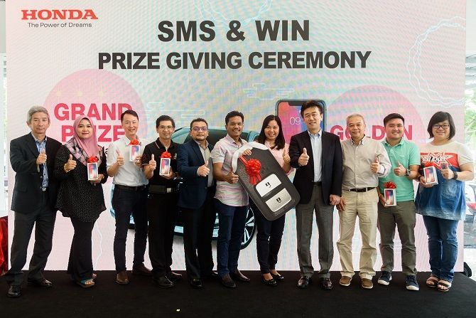 autos, cars, honda, auto news, honda jazz, sms and win, honda malaysia presents honda jazz to grand prize winner of ‘sms & win' contest