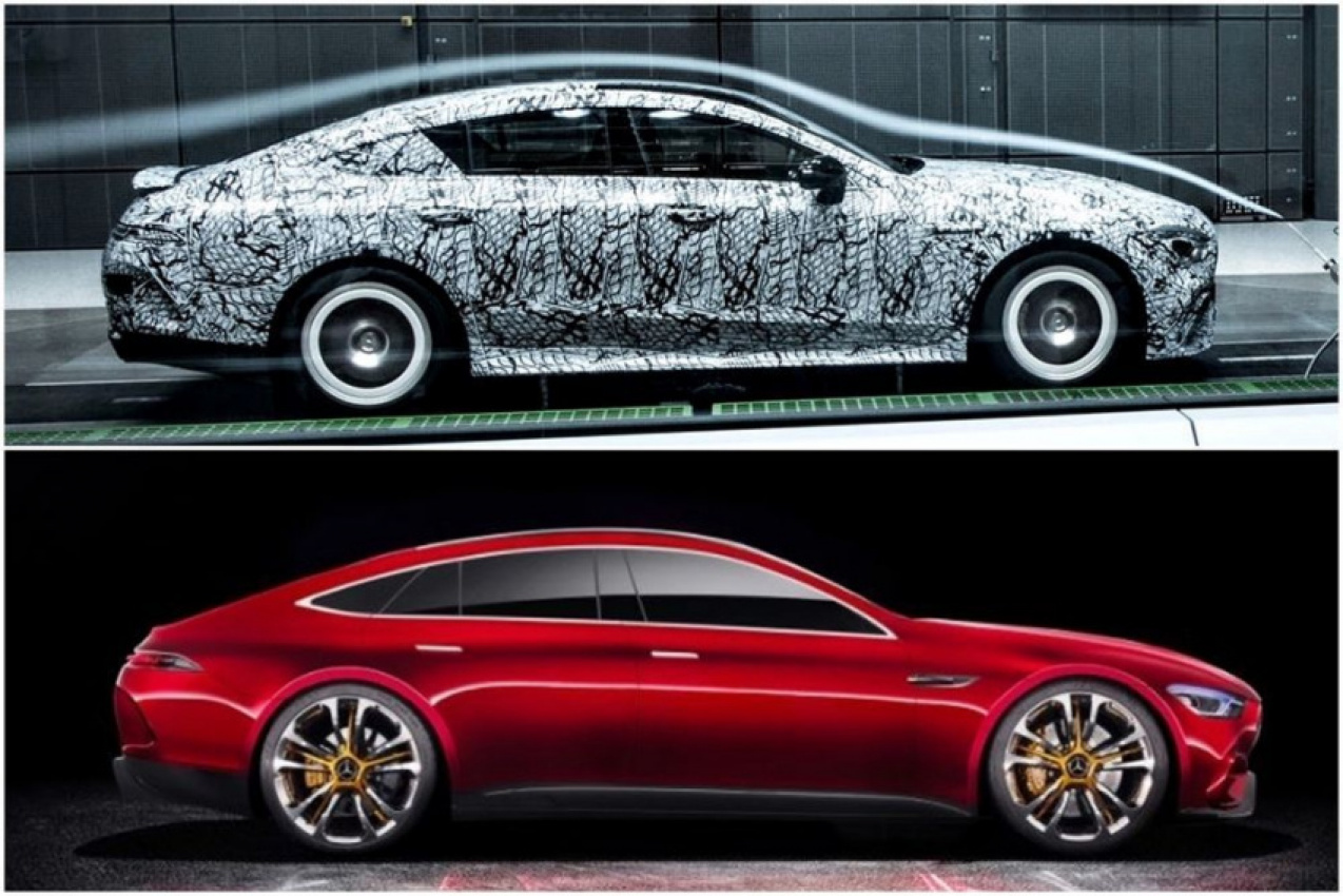 autos, cars, mercedes-benz, mg, amg gt, amg gt 4 door, auto news, geneva, geneva 2018, mercedes, mercedes amg gt, mercedes-amg, geneva 2018: mercedes-amg 4-door model teased again, full side profile