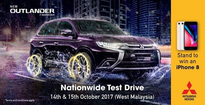 apple, autos, cars, mitsubishi, auto news, iphone, iphone 8, mitsubishi outlander, outlander, mitsubishi outlander 2.0 ckd - test drive and win an iphone 8