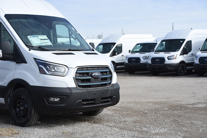 autos, cars, electric vehicles, ford, industry news, video, all-electric ford e-transit customer deliveries have begun