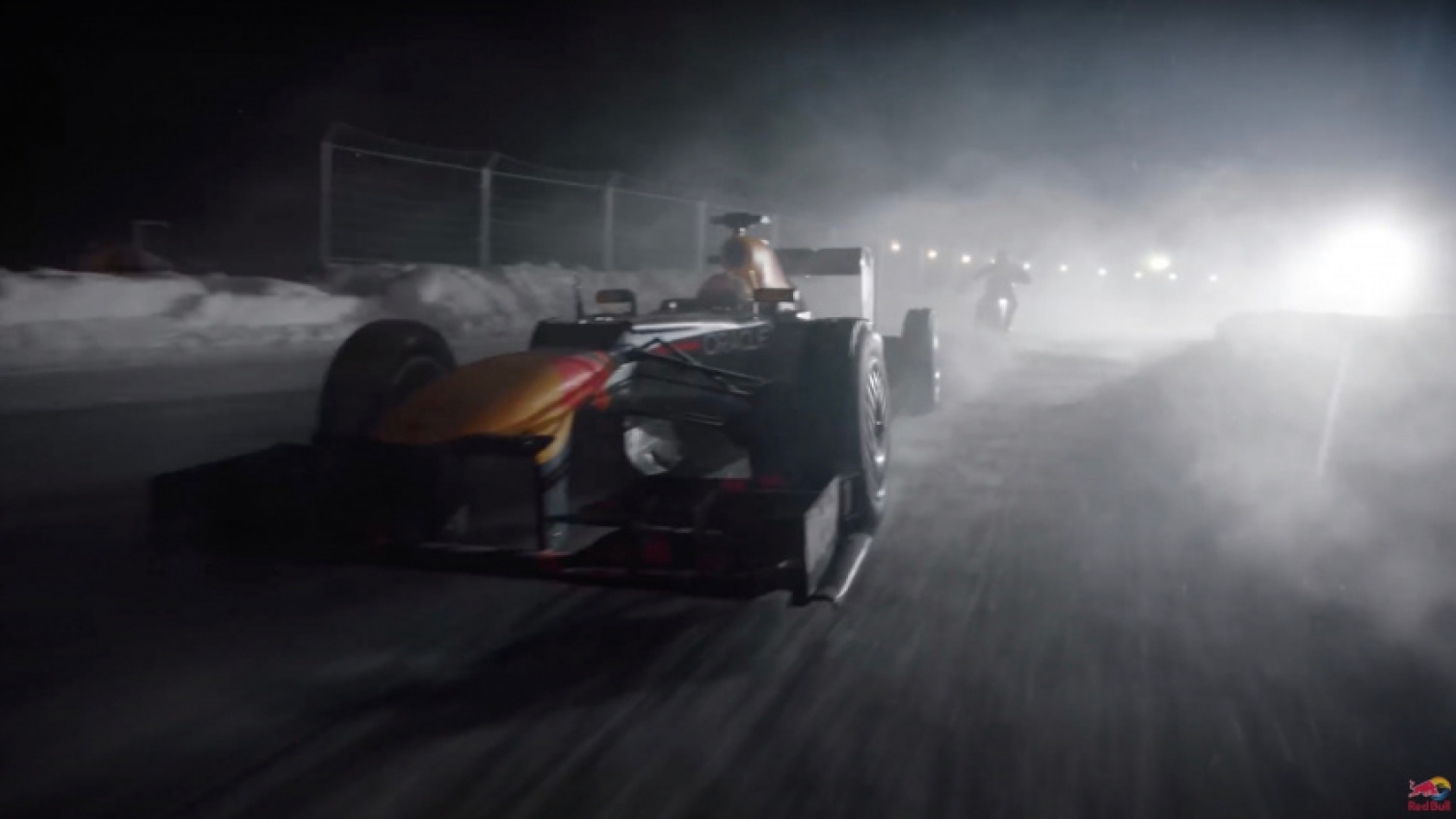 autos, cars, evergreen, formula one, racing, red bull racing, videos, watch max verstappen race around an ice track in an f1 car on studded tires