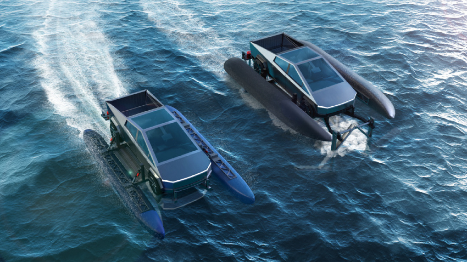 news, tesla, cars, cybertruck, bizarre cybertruck accessory promises to transform tesla electric truck into a boat