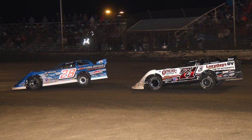 all dirt late models, autos, cars, dennis erb jr. storms to east bay glory