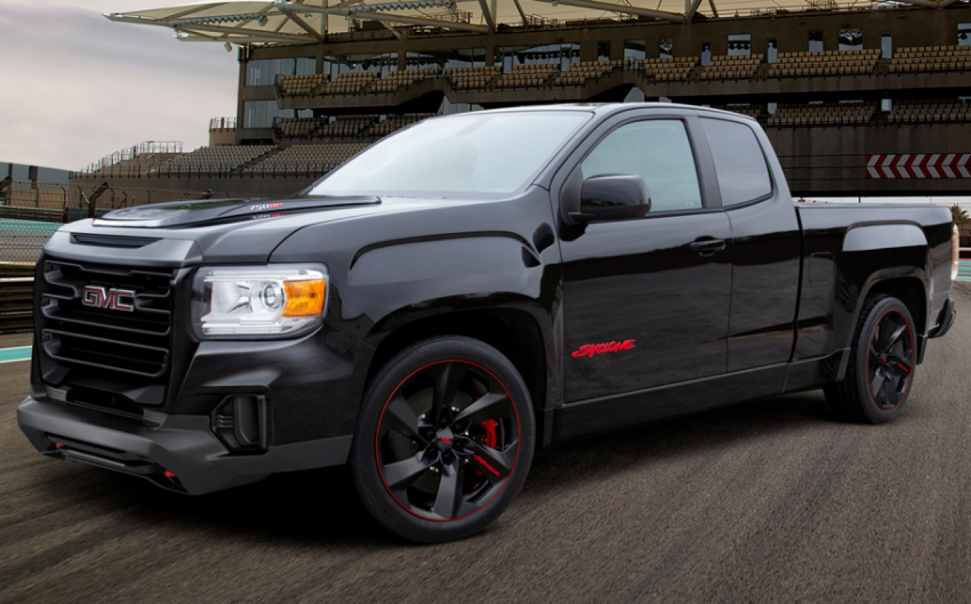 autos, cars, gmc, hp, gmc canyon news, gmc news, modified, muscle cars, pickup trucks, specialty vehicle engineering, sve's 750-hp 2022 gmc syclone arrives to rock you like a hurricane, again