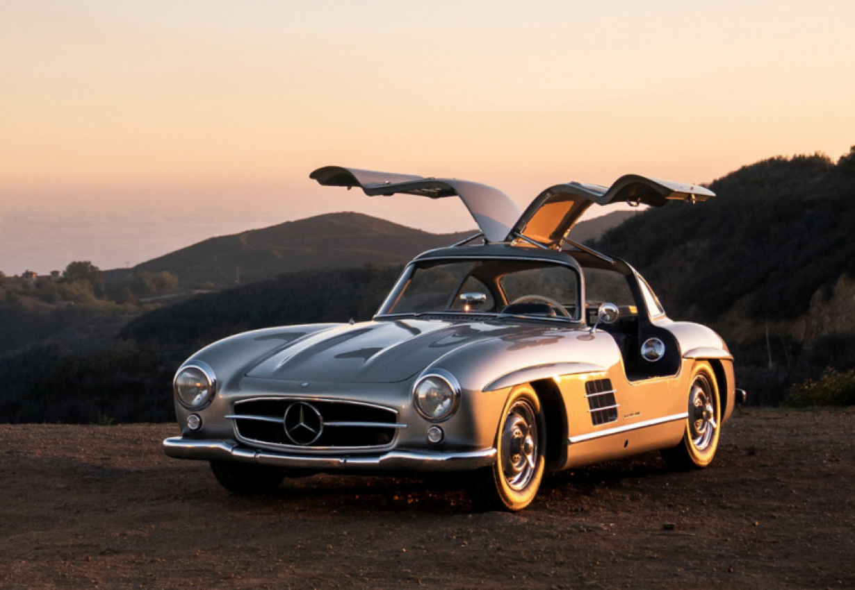 autos, cars, mercedes-benz, auctions, classic cars, mercedes, mercedes-benz 300sl, mercedes-benz news, mercedes-benz sl class news, sports cars, videos, youtube, 1955 mercedes-benz 300 sl alloy gullwing sells for almost $7m