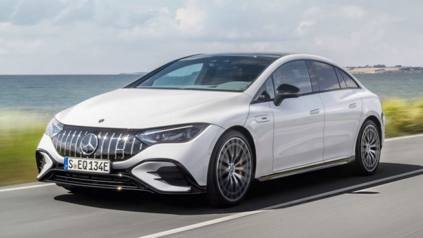 autos, cars, hp, mercedes-benz, mg, tesla, electric cars, mercedes, performance cars, new mercedes-amg eqe 43 and eqe 53 take on tesla with up to 677bhp