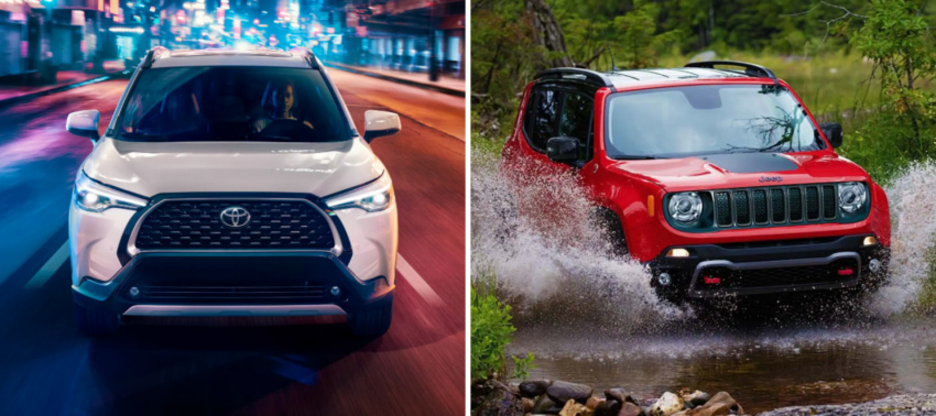 android, autos, cars, jeep, toyota, comparison, corolla cross, jeep renegade, renegade, toyota corolla cross, android, 2022 toyota corolla cross embarrasses the 2022 jeep renegade in a head-to-head showdown