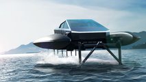 autos, cars, tesla, cybertruck, tesla cybertruck concept converts pickup into a capable catamaran