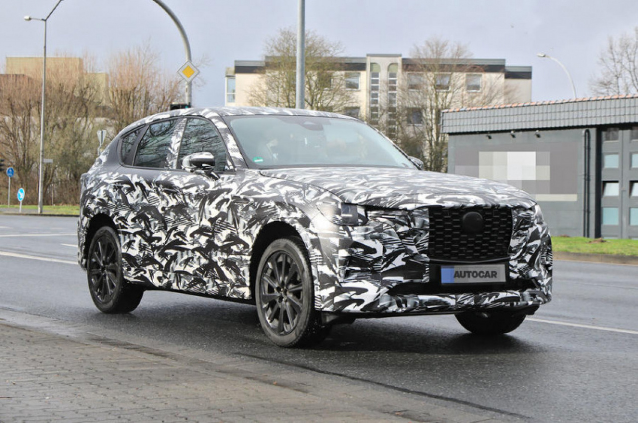 autos, cars, hp, mazda, reviews, car news, new cars, new 2022 mazda cx-60: 300bhp phev spotted ahead of debut