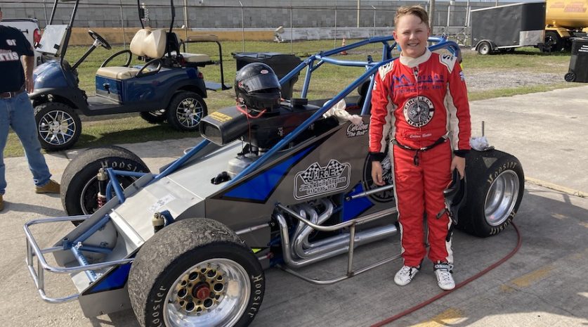 all sprints & midgets, autos, cars, 12-year-old bettis enters steele 125
