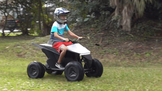 autos, cars, mini, tesla, tesla cyberquad for kids review: a mini electric atv that’s so much fun i stole it from the kids!