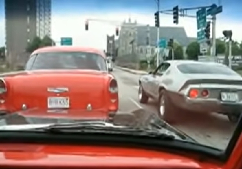 cars, classic cars, american classic, classic cars, old school street race – 1955 chevy vs 1970 big block camaro