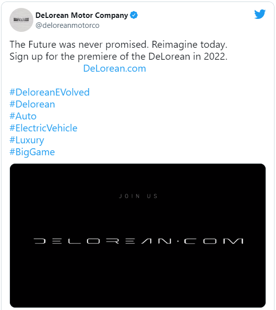 autos, cars, delorean, auto news, back to the future, dcm-12, delorean ev, electric vehicle, italdesign, tesla, williams advanced engineering, the delorean has just returned from the future and it's future self is an electric car