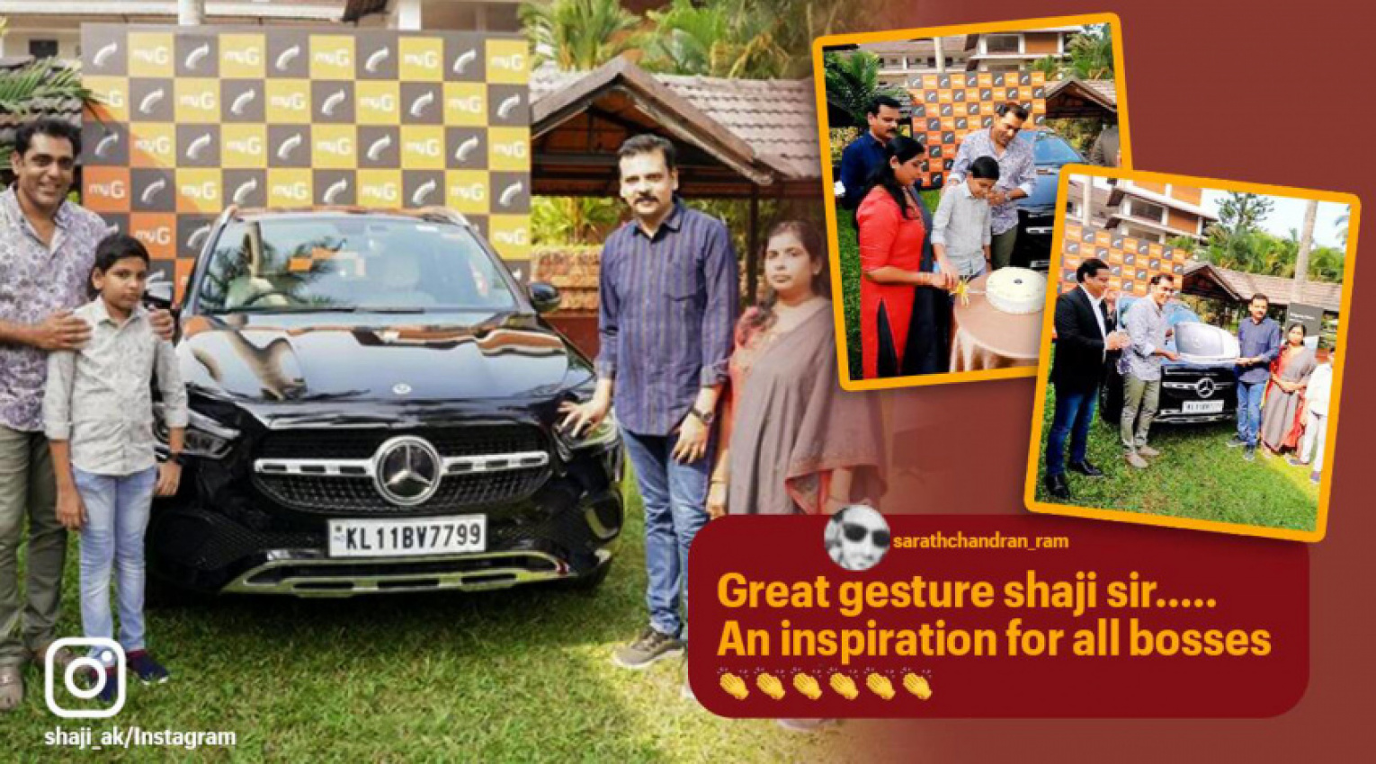 autos, cars, mercedes-benz, mercedes, kerala boss surprises employee of 22 years with mercedes-benz suv