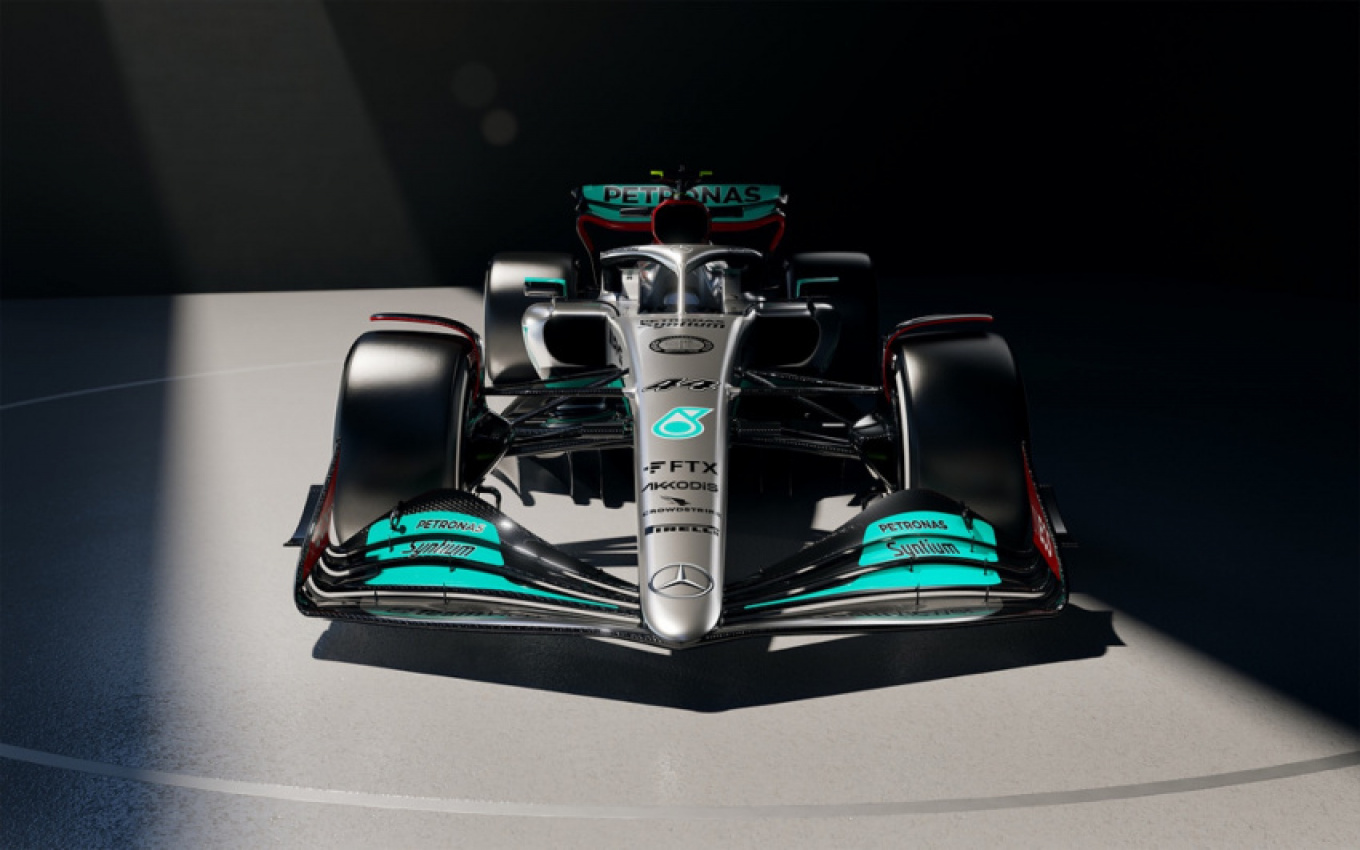 autos, cars, mercedes-benz, news, mercedes, motorsports, racing, silver is the new black as mercedes unveils w13 for the 2022 f1 championship
