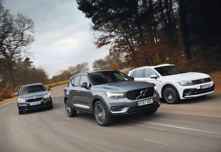 bmw, cars, volkswagen, volvo, bmw x1, used, used car group tests, volkswagen tiguan, volvo xc40, used test: bmw x1 vs volkswagen tiguan vs volvo xc40