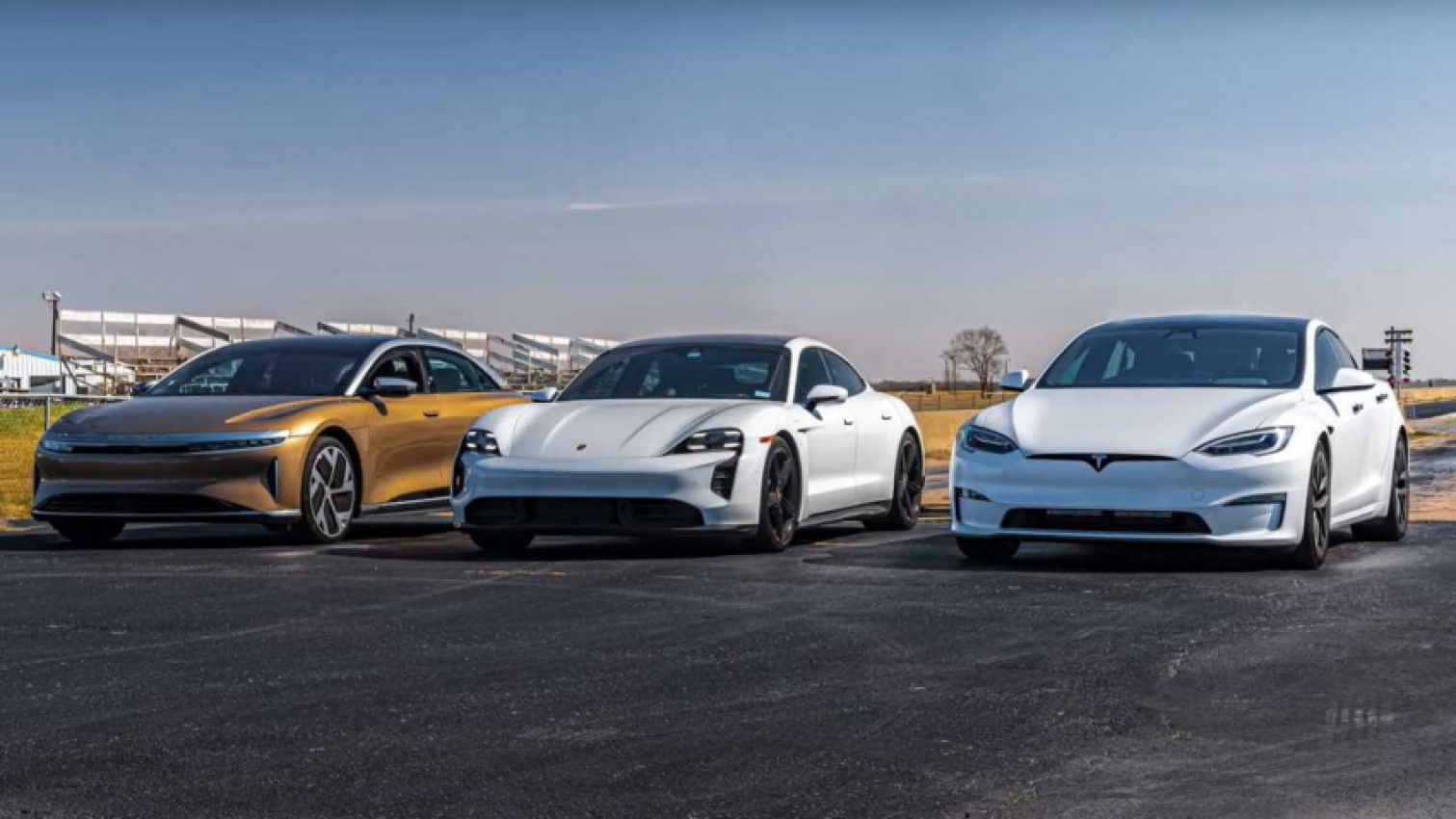 autos, cars, hp, lucid, model s plaid faces taycan turbo s, lucid air in 3,000-hp drag race
