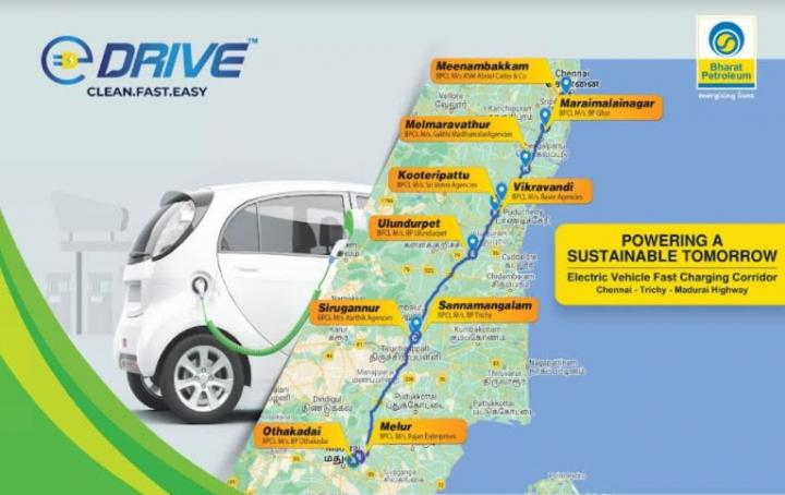 autos, cars, bpcl, charging station, indian, other, vnex, bpcl sets up ev fast-chargers on chennai-madurai highway