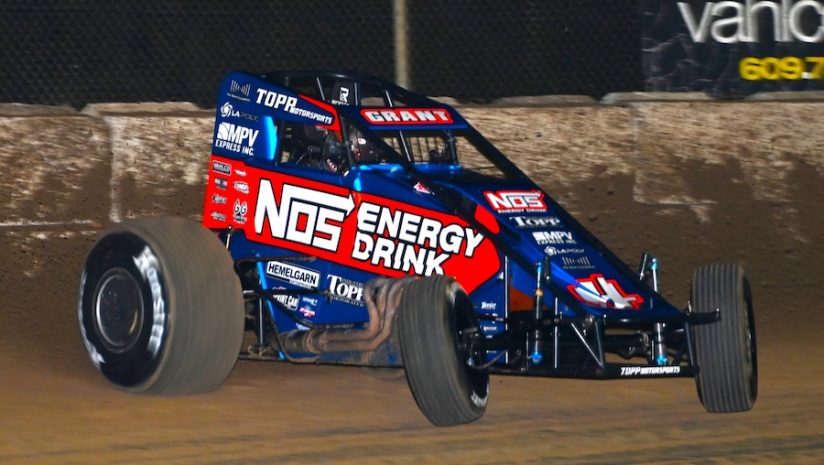 all sprints & midgets, autos, cars, grant holds on in late-night usac affair