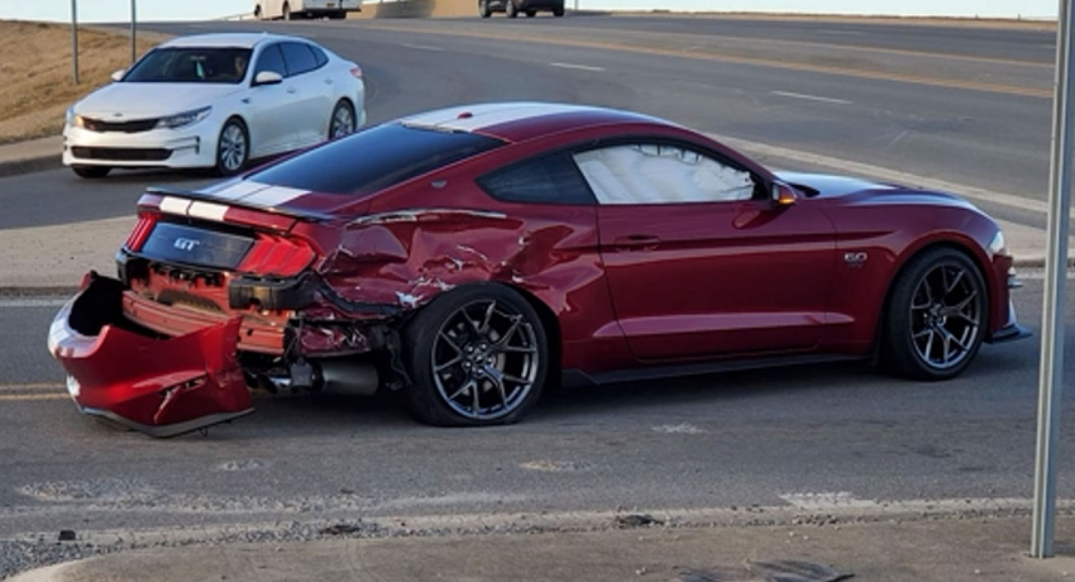 autos, cars, ford, news, accidents, dashcam, ford mustang, ford videos, offbeat news, trucks, video, ford mustang driver cuts off pickup, guess what happens next?