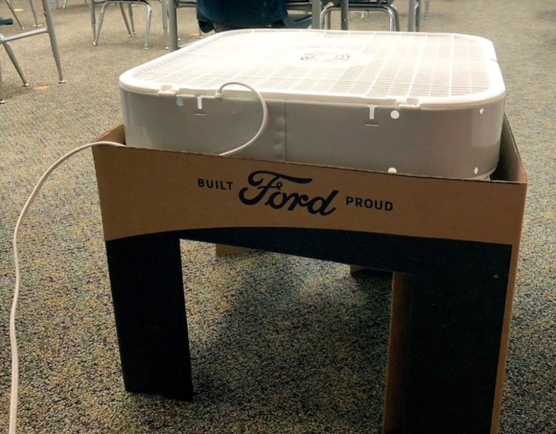 autos, cars, ford, car news, covid-19, ford invents cardboard air purifier to fight covid-19