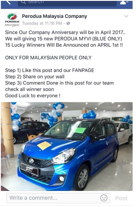 autos, car brands, cars, perodua, perodua not giving away 15 new perodua myvi