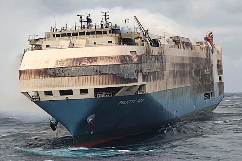 autos, bentley, cars, electric vehicles, lamborghini, porsche, industry news, firefighters unable to put fire out on cargo ship carrying lamborghinis, porsches and bentleys