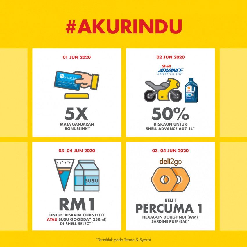 autos, cars, featured, bonuslink, convenience store, deli2go, fuels, lube, malaysia, motorcycle oil, promotions, shell, shell malaysia, shell malaysia trading sdn bhd, shell select, shell timur sdn bhd, shell #akurindu campaign offers some things malaysians miss